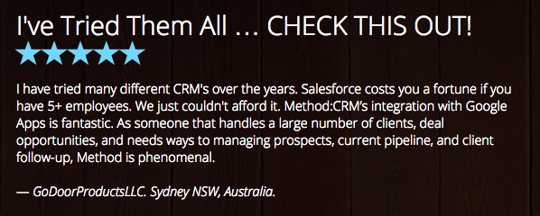 Australian review of Method:CRM Australian review of Method:CRM